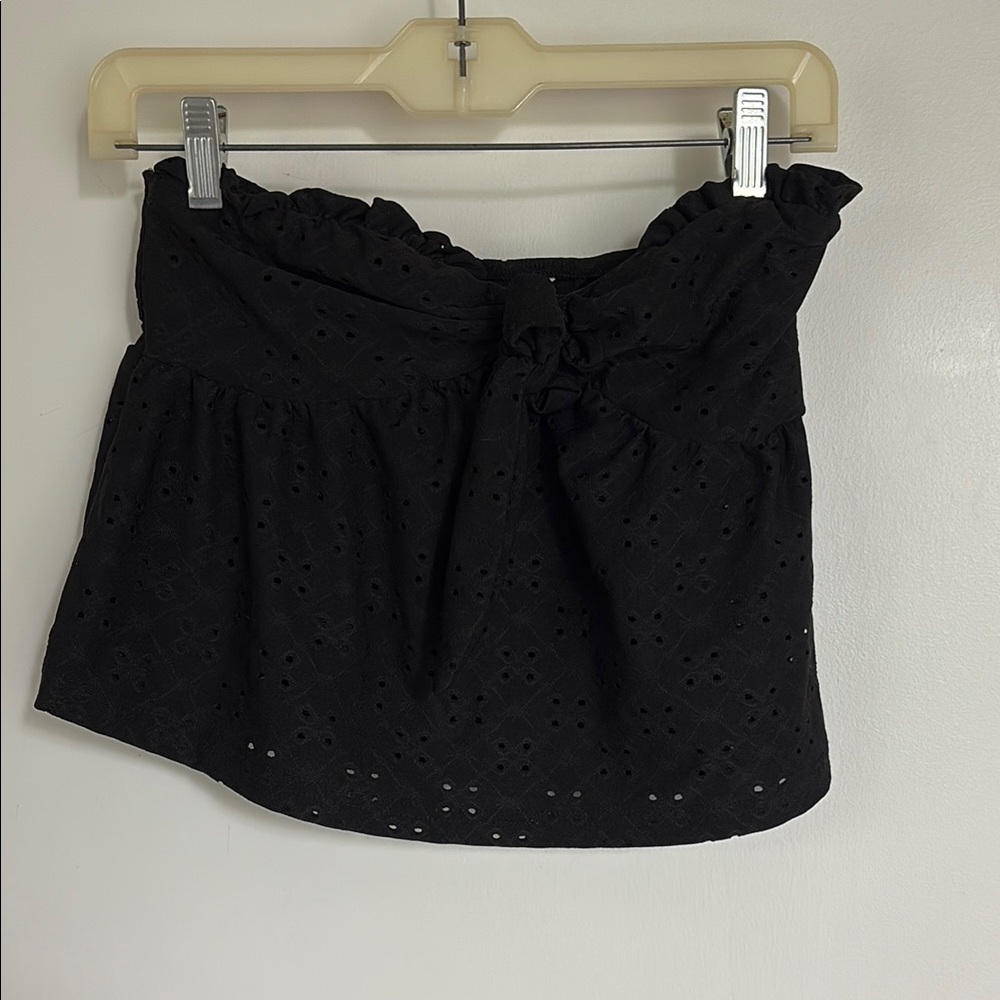 Black Eyelet Skirt